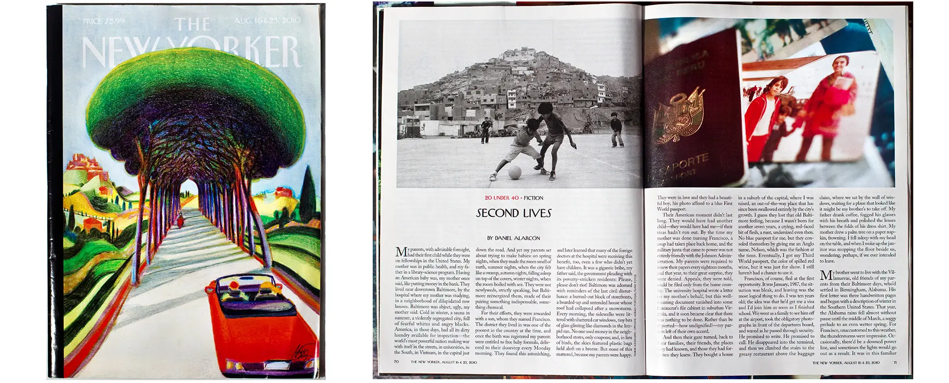 Páginas de revistas con fotografías del autor.